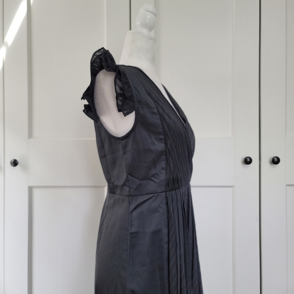 C.Luce black pleated vneck dress - Picture 6 of 8